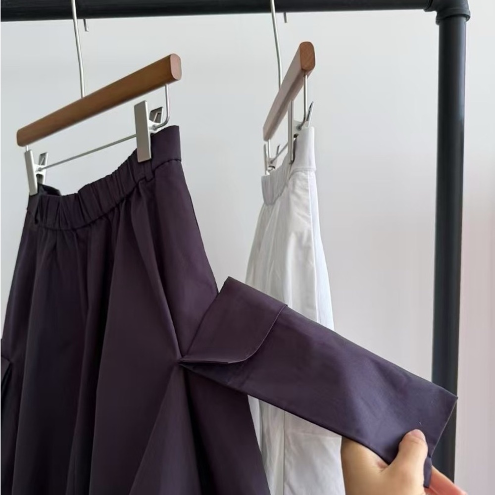 Tibi Gray Midi Bubble Skirt with Pleated Cargo Style - Picture 8 of 8